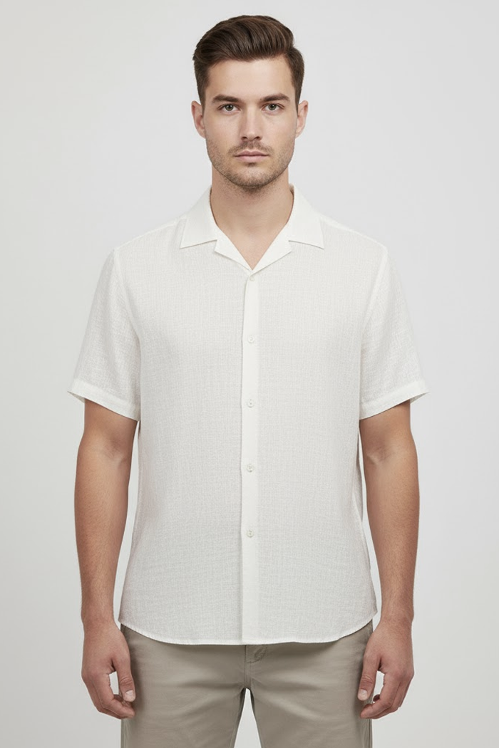 Camisa Manga Curta Fiorinni Playa Off White